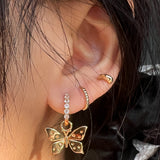 Beautiful Butterfly Hoop Earrings